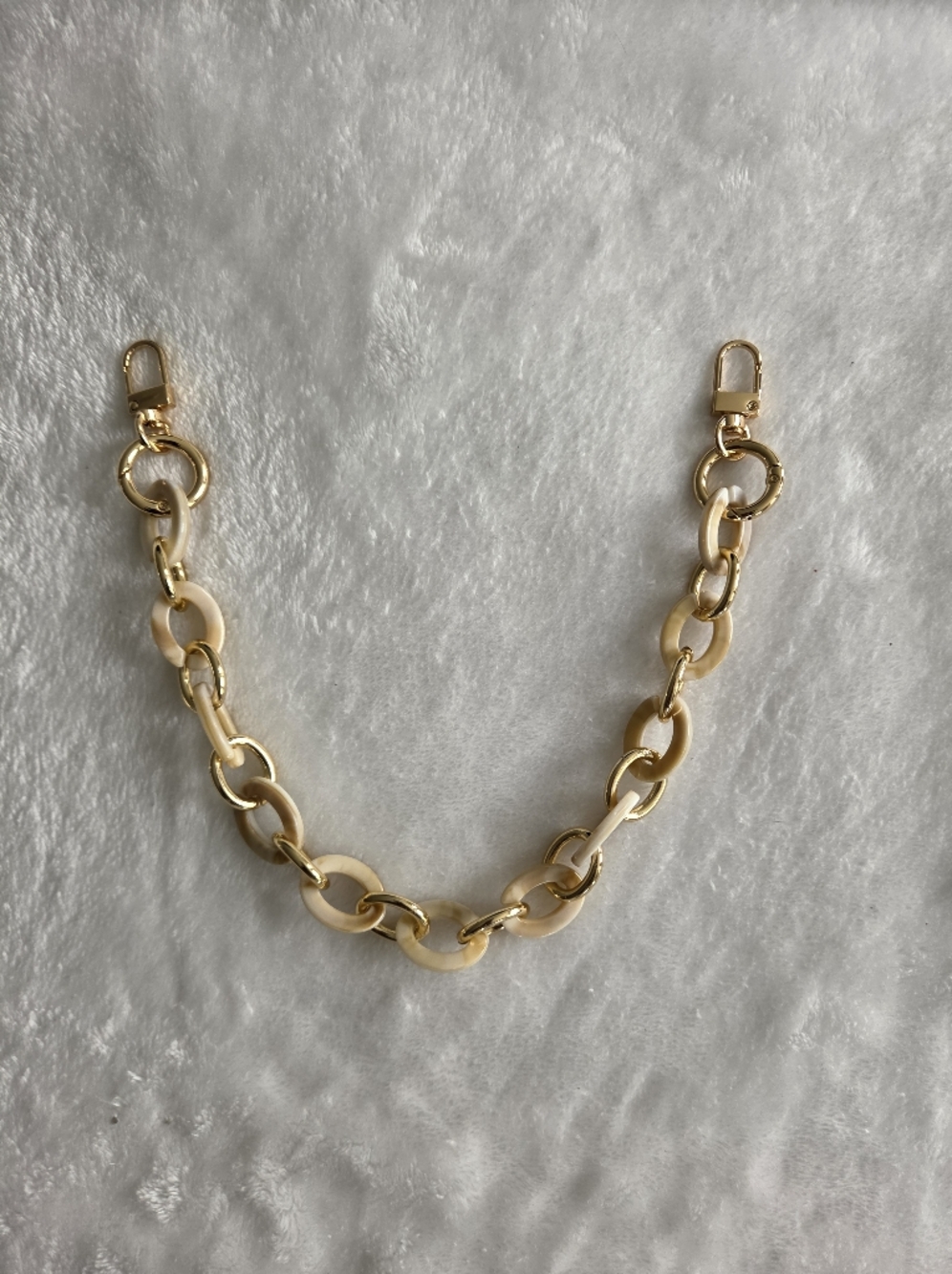 Gold and Cream Link Bag Chain Luxury Purse Chain